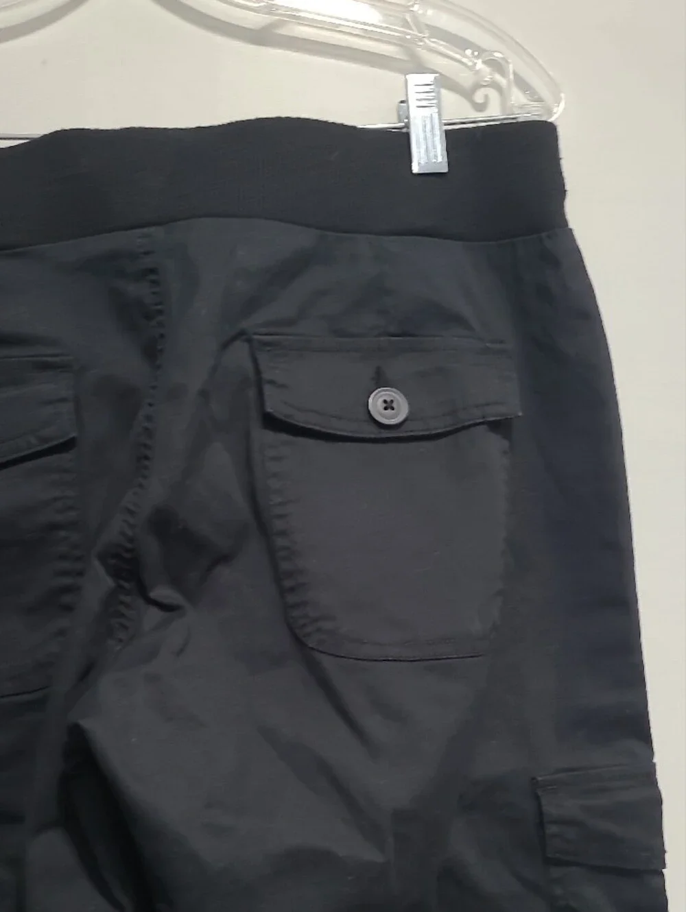 Womens Black Cargo Jogger Pants - Comfortable Casual Wear Sz M
